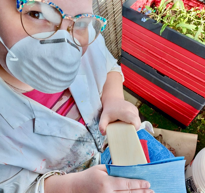 Portia Po Chapman Artist Making Hand Drum Sanding Frame Belleville Ontario Canada