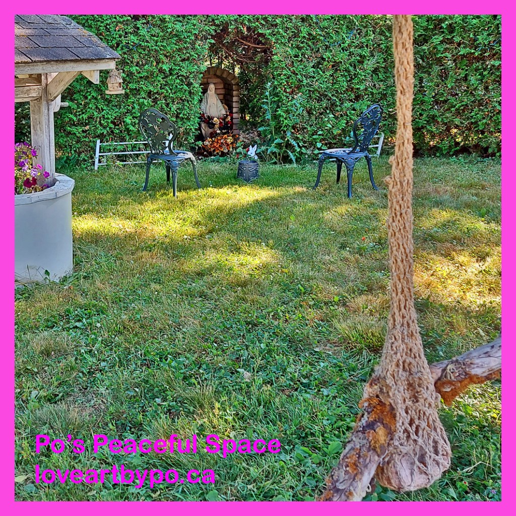 Love Art By Po Portia Chapman's Kingston Art Studio Has a Quiet Meditation Space Outside with a Statue of the Blessed Virgin Mary