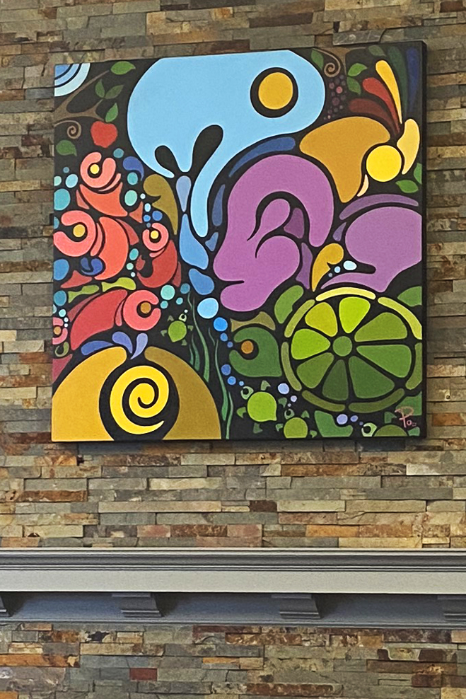 Colour Blocking Hand Brush Painted Mural Kingston Residence