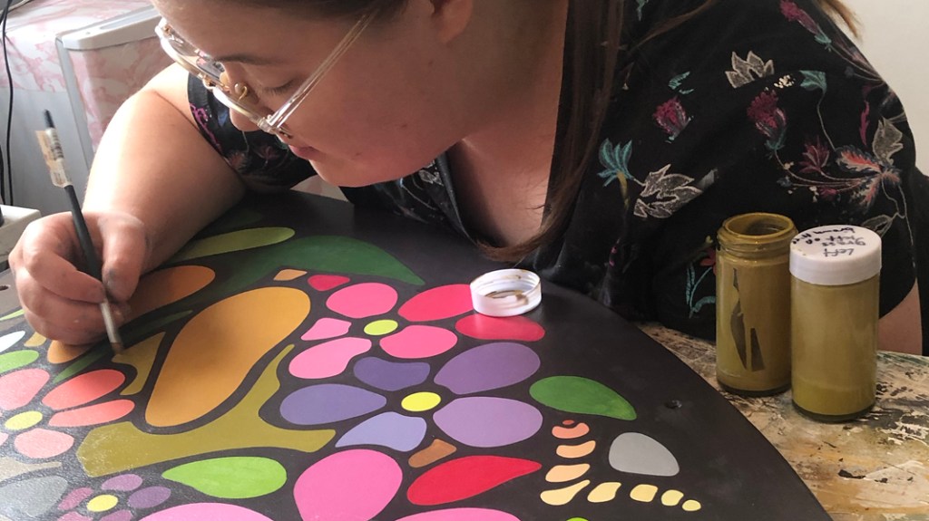 Colour Blocking in Kingston Hand Brushed Mural painted by Portia Po Chapman