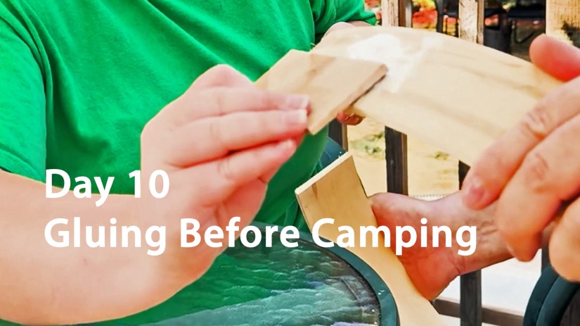 On day 10 of Drum December, Po spreads glue on the white oak before clamping the drum frame to dry. Her assistant holds the frame firmly still at the Love Art By Po Kingston Art Studio