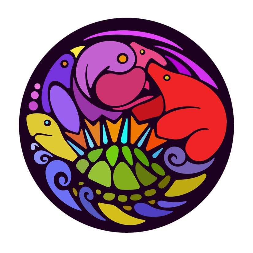 A vibrant, full-colour Storytelling Art illustration of Turtle Island by Kingston Artist Portia “Po” Chapman, featured as cover art and chapter illustrations for the book "Ways of Being in the World..."