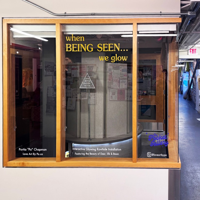 Exhibition Gallery Window Display with Custom Vinyl Decals โ Portia Po Chapman Artist in Kingston.